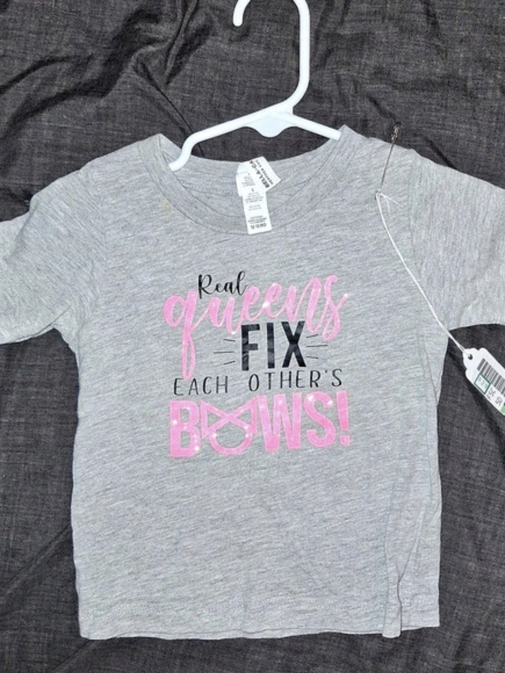 Bella + Canvas Toddler Short Sleeve Tee Gray & Pink
